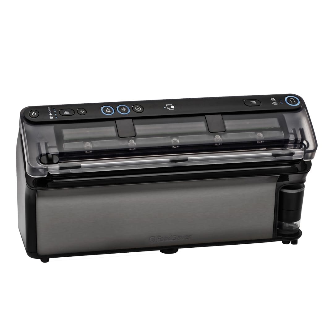 FoodSaver Envasadora al vacío Elite All-in-One Liquid+ | Alimentos hasta 5 veces más frescos* | Sellado de líquidos | Con 1 rollo (28 cm x 2,43 m) y 4 bolsas para envasar al vacío (0,94 L y 3,78 L)