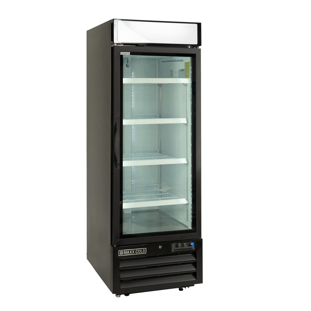 Maxx Cold Single Glass Door Merchandiser Freezer, 27", 23 cu. ft. Capacity, in Black (MXM1-23FBHC)