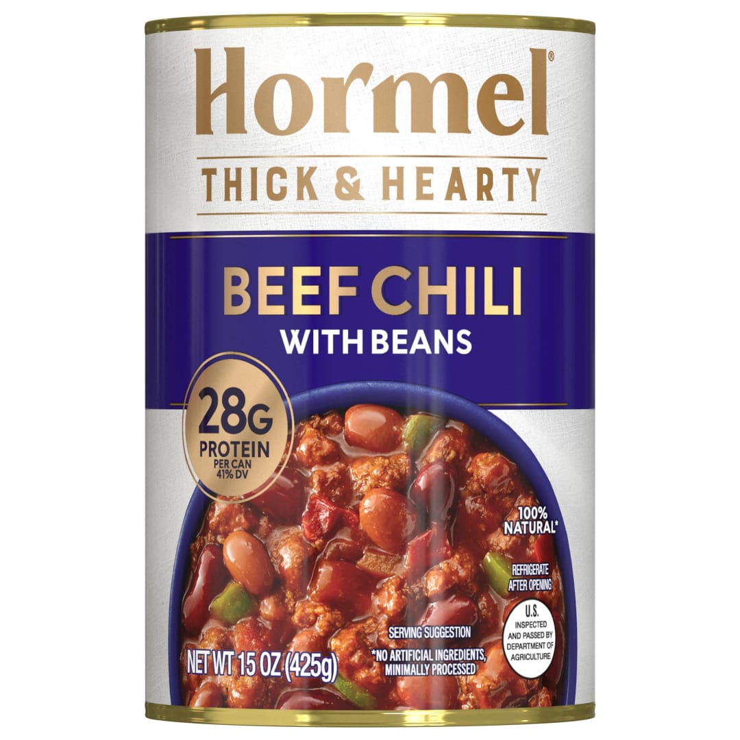 15OZ HORMEL THICK AND HEARTY BEEF CHILI WITH BEANS