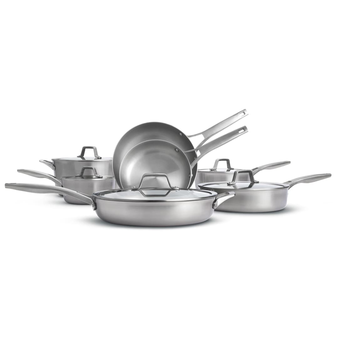Calphalon® Premier™ Stainless Steel Pots and Pans, 12-Piece Cookware Set