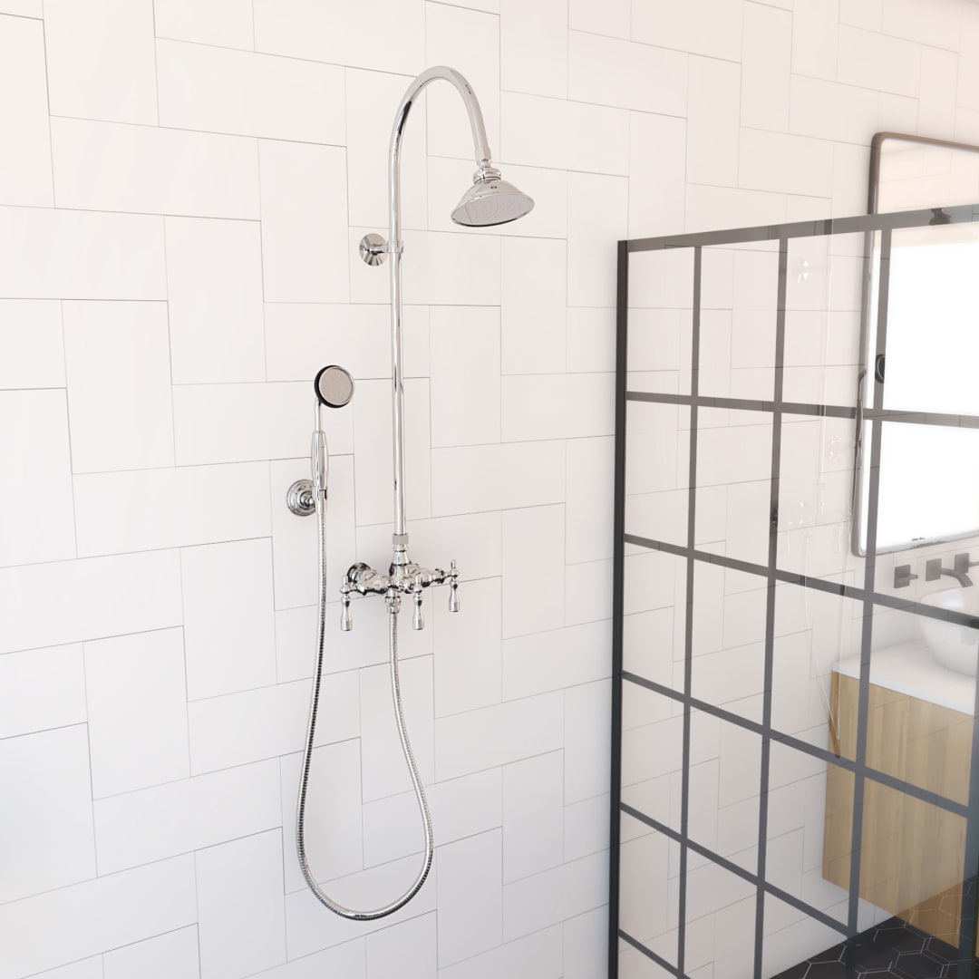 Abbey 8 x 26 1/2 Shower Faucet Set with Handshower, Chrome