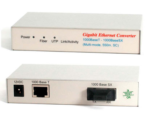 Gigabit RJ45 Multi-Mode SC Fiber Media Converter