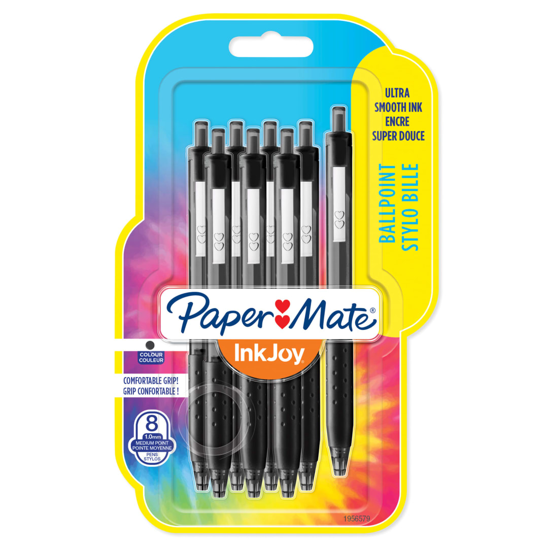 Paper Mate® InkJoy® 300RT Retractable Ballpoint Pens | Medium Point (1.0mm) | Black Ink | 8 Count