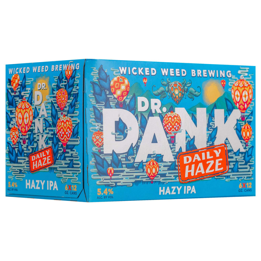 Wicked Weed Brewing Dr. Dank Daily Haze IPA Beer, 6 Pack 12 fl. oz. Cans