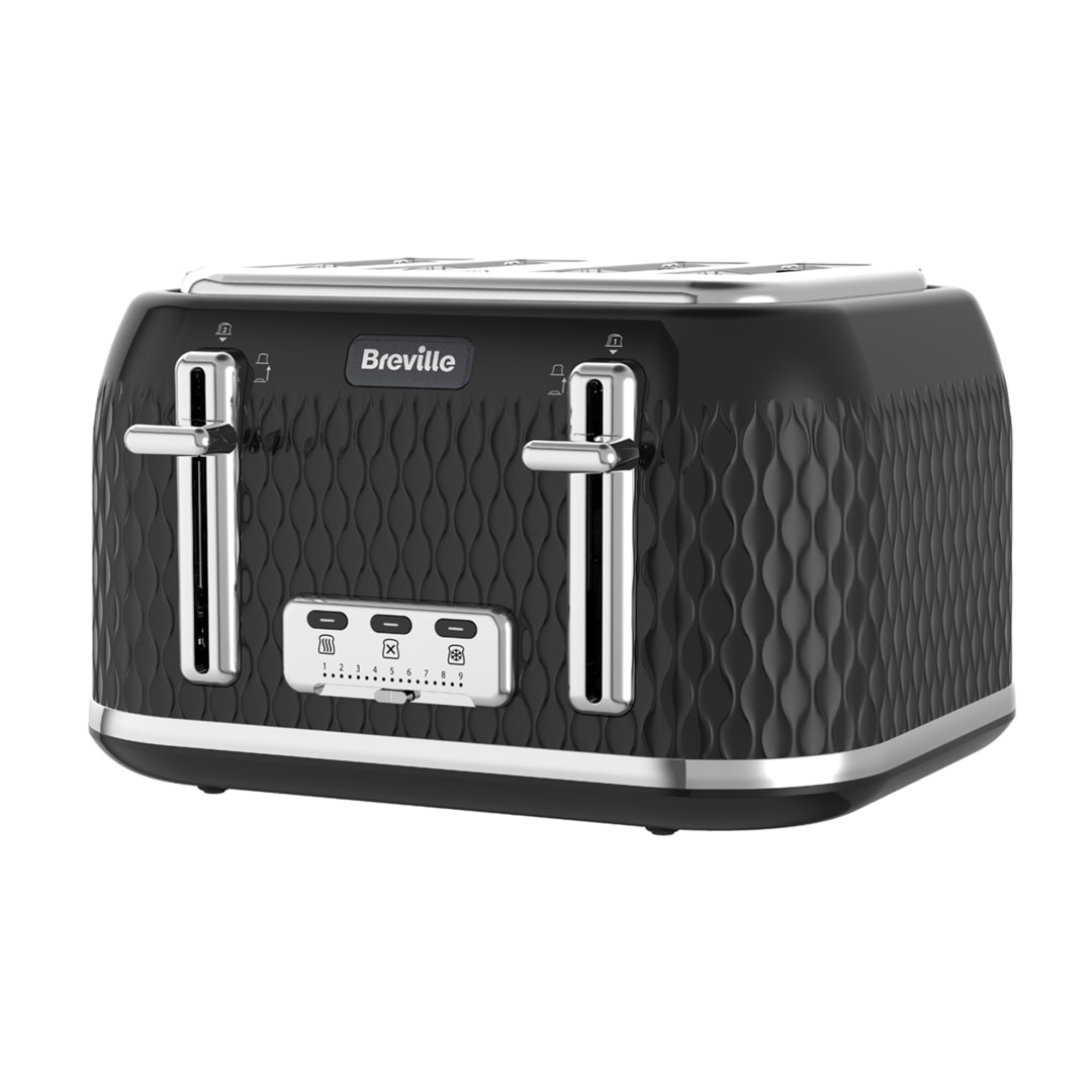 CURVE TOASTER 4 SLICE UK BLACK