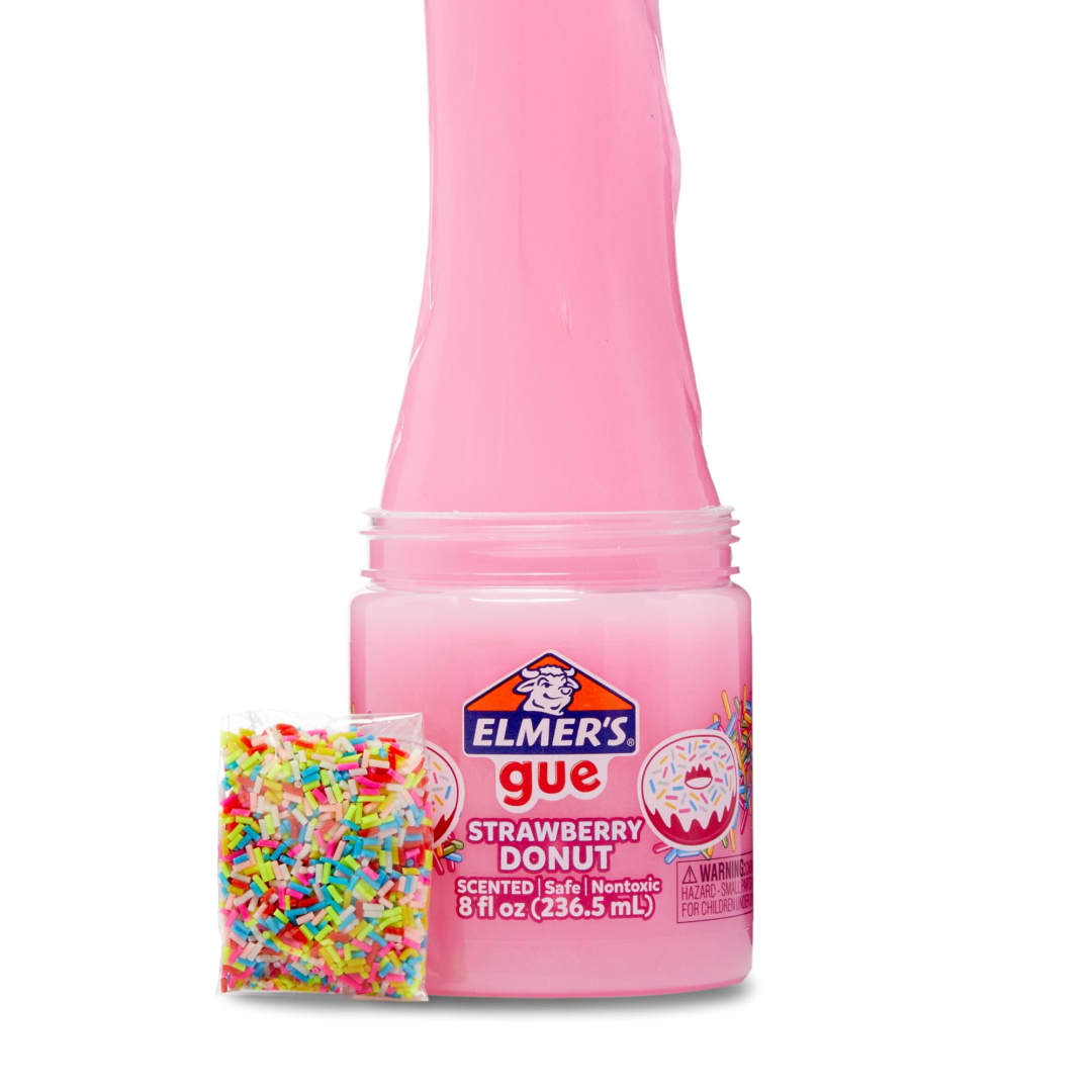 Elmer’s Gue Premade Slime, Strawberry Donut Fluffy Slime, Scented, Includes Rainbow Sprinkle Slime Add-Ins, 1 Count