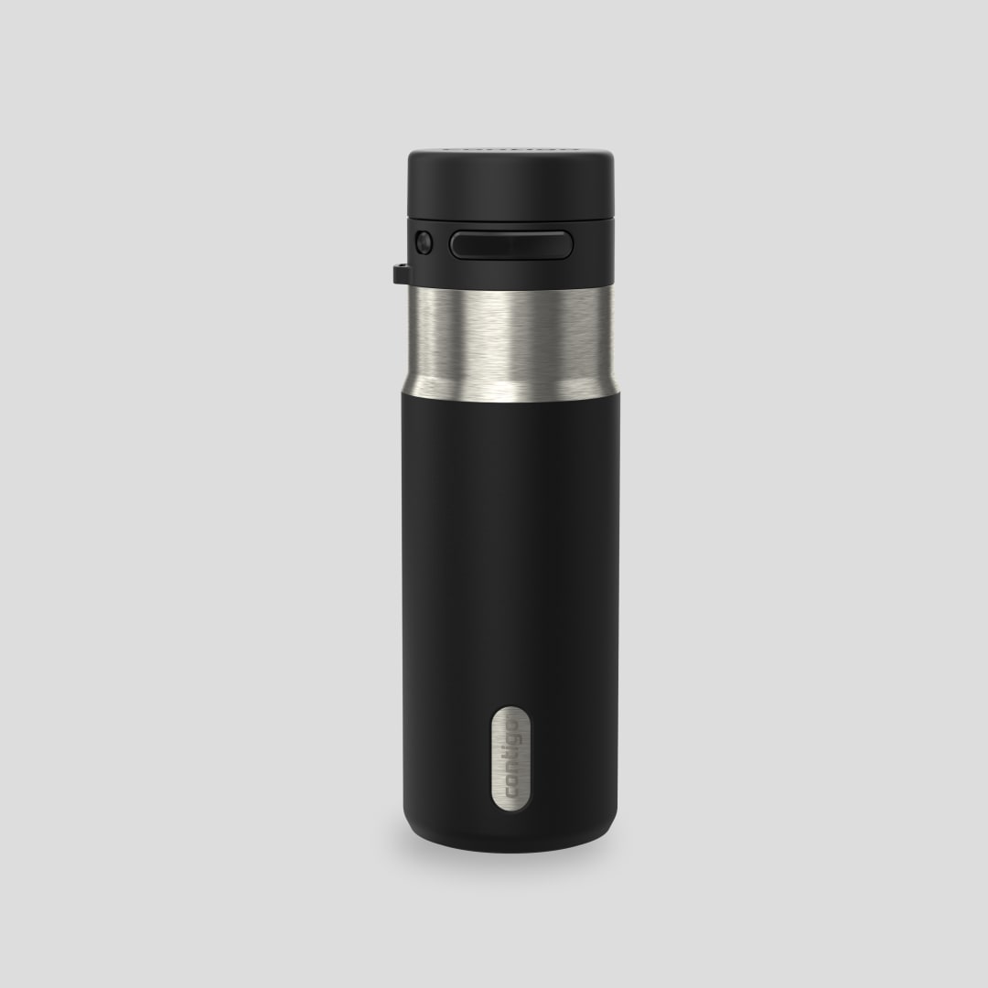 Contigo AutoPop 532 ml Botella de Agua de Acero Inoxidable con Aislamiento y Bola Mezcladora, a Prueba de Fugas