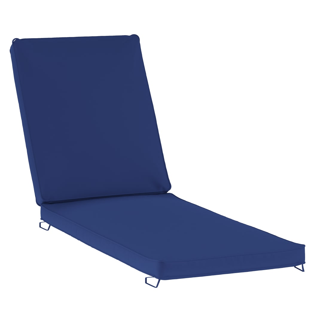 Lyra Commercial Grade Water-Resistant, 72 x 21 x 3 Inch Outdoor Chaise Lounge Patio Cushion, Navy