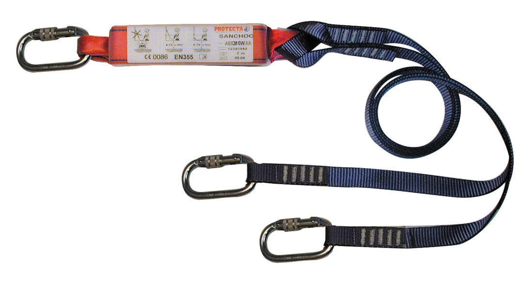 3M™ Protecta® Sanchoc™ Shock Absorbing Lanyard, Web, Twin Leg, 1.50 m, AE5315WAA