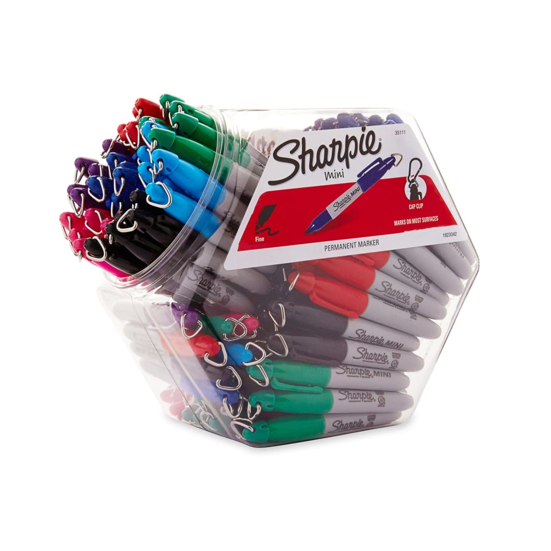 Sharpie® Mini Permanent Markers, Fine Point, Assorted, 72 Count