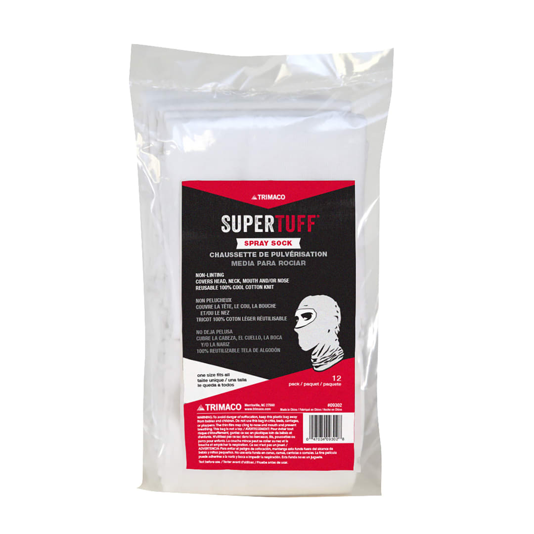 SuperTuff® Spray Sock, White, 12/bg