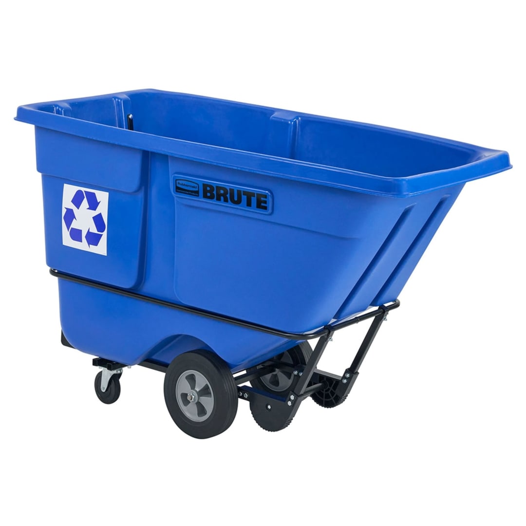 BRUTE Tilt Truck/Trash Cart/Garbage Collection/Recycle, 1 Cubic Yard, Recycling Collection, 1,250 lbs. Capacity, Blue, Office/Warehouse/Facility Management (2089826)