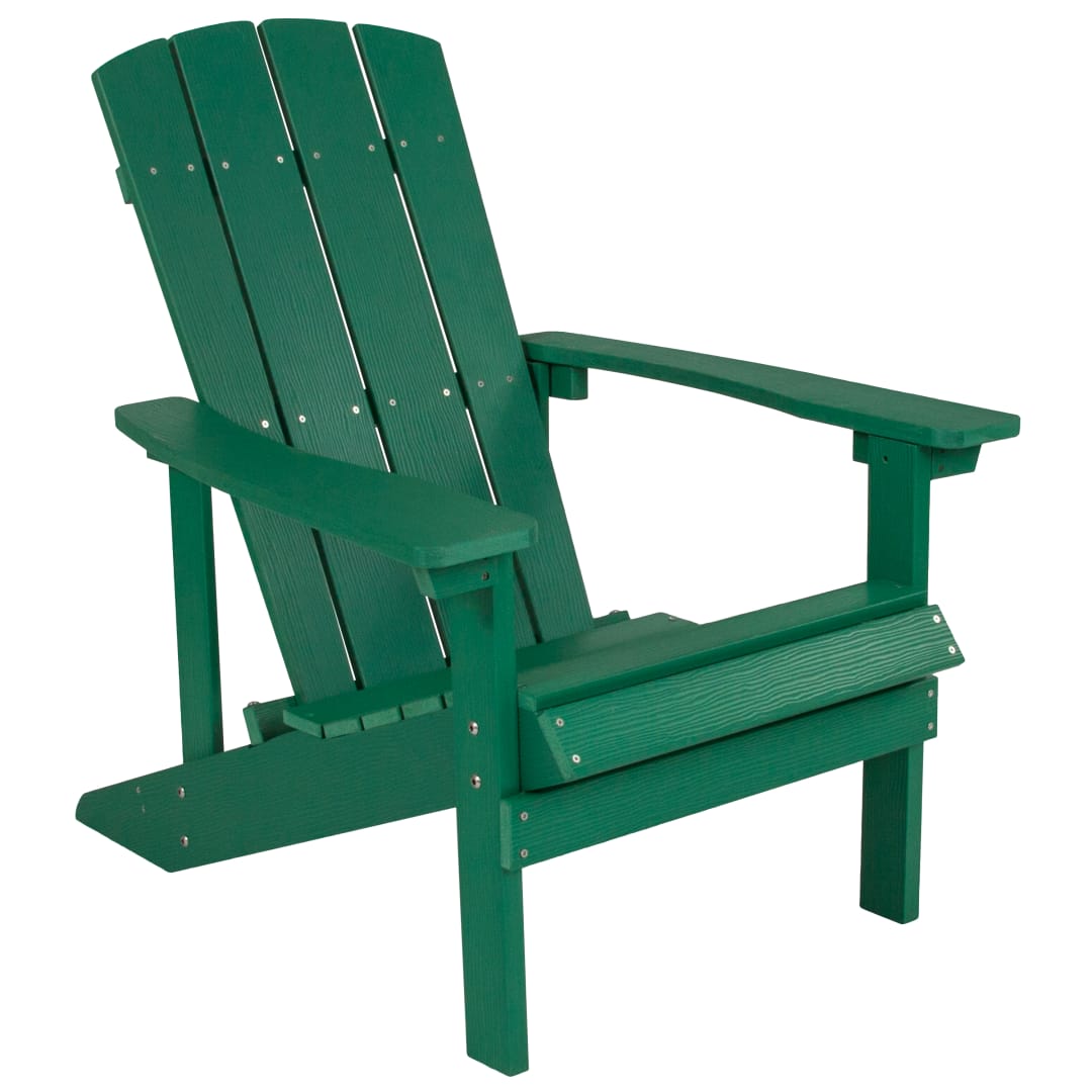 Charlestown Commercial All-Weather Poly Resin Wood Adirondack Chair in Green
