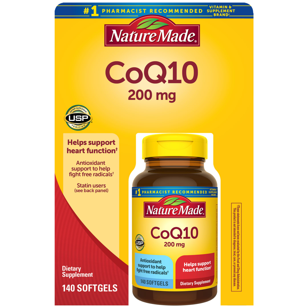 Nature Made CoQ10 200mg, Dietary Supplement for Heart Health Support, 140 Softgels, 140 Day Supply