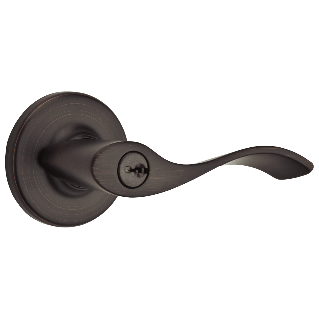 Balboa Round Keyed Entry Lever in Venetian Bronze