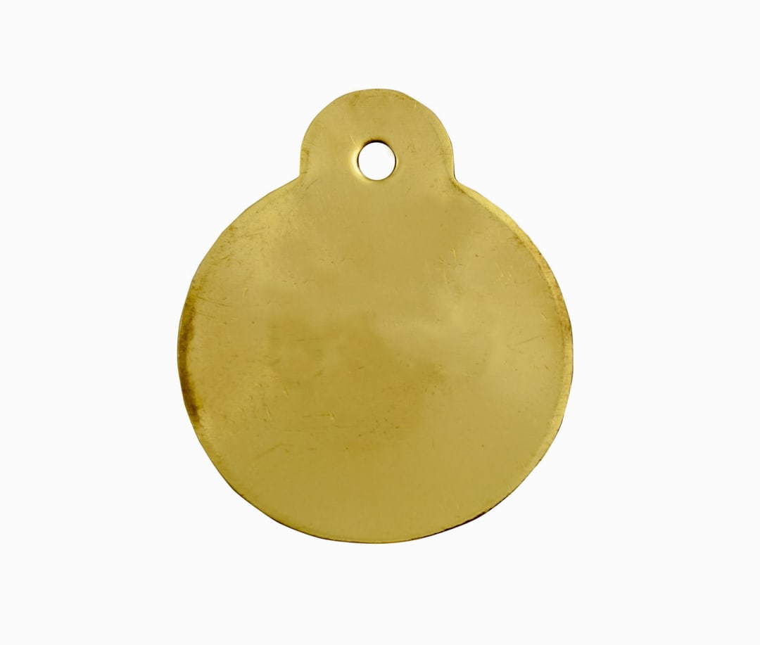 Tag-Round with Ear 1" Brass 25 Pack