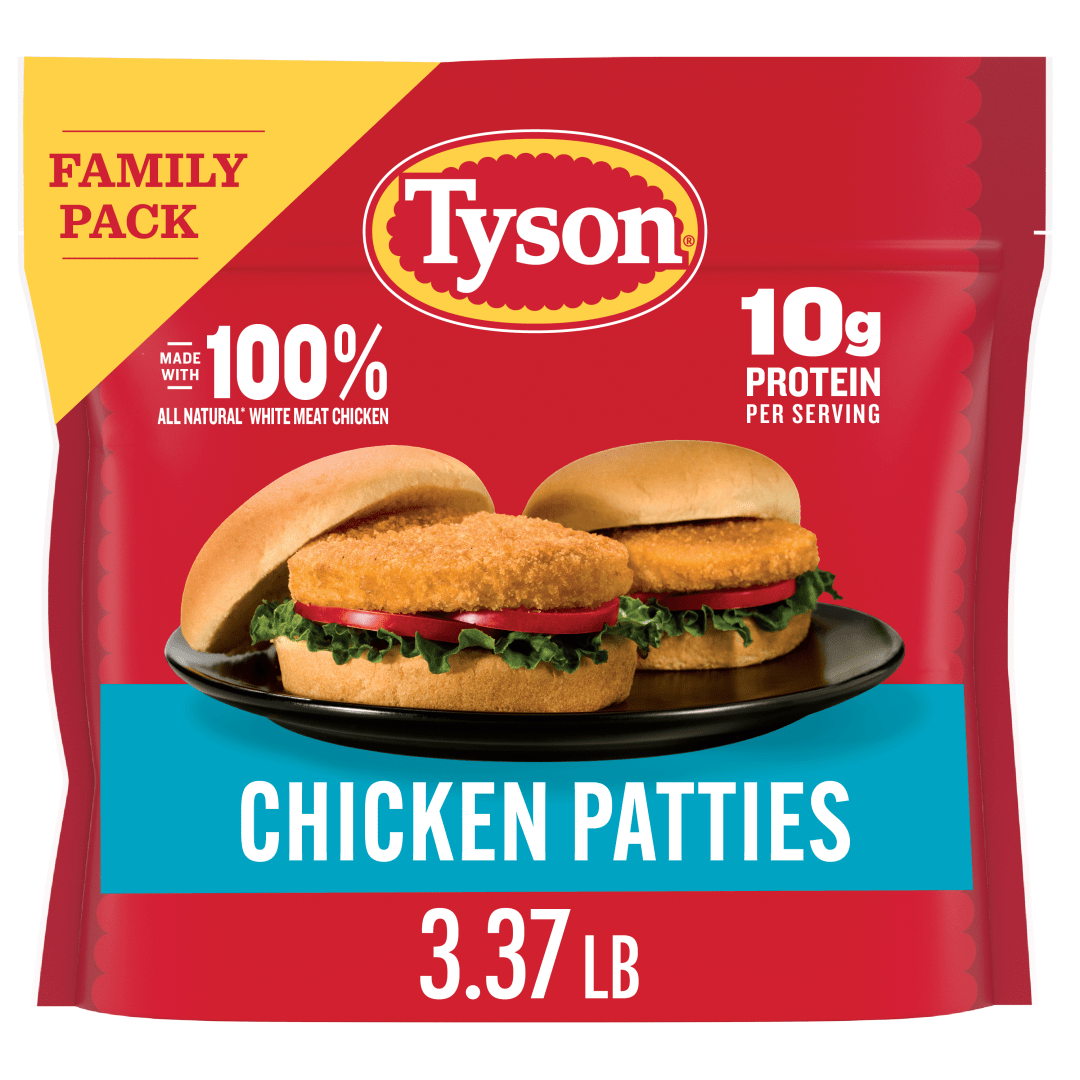 Tyson Frozen Chicken Patties Family Pack, 3.37 lb