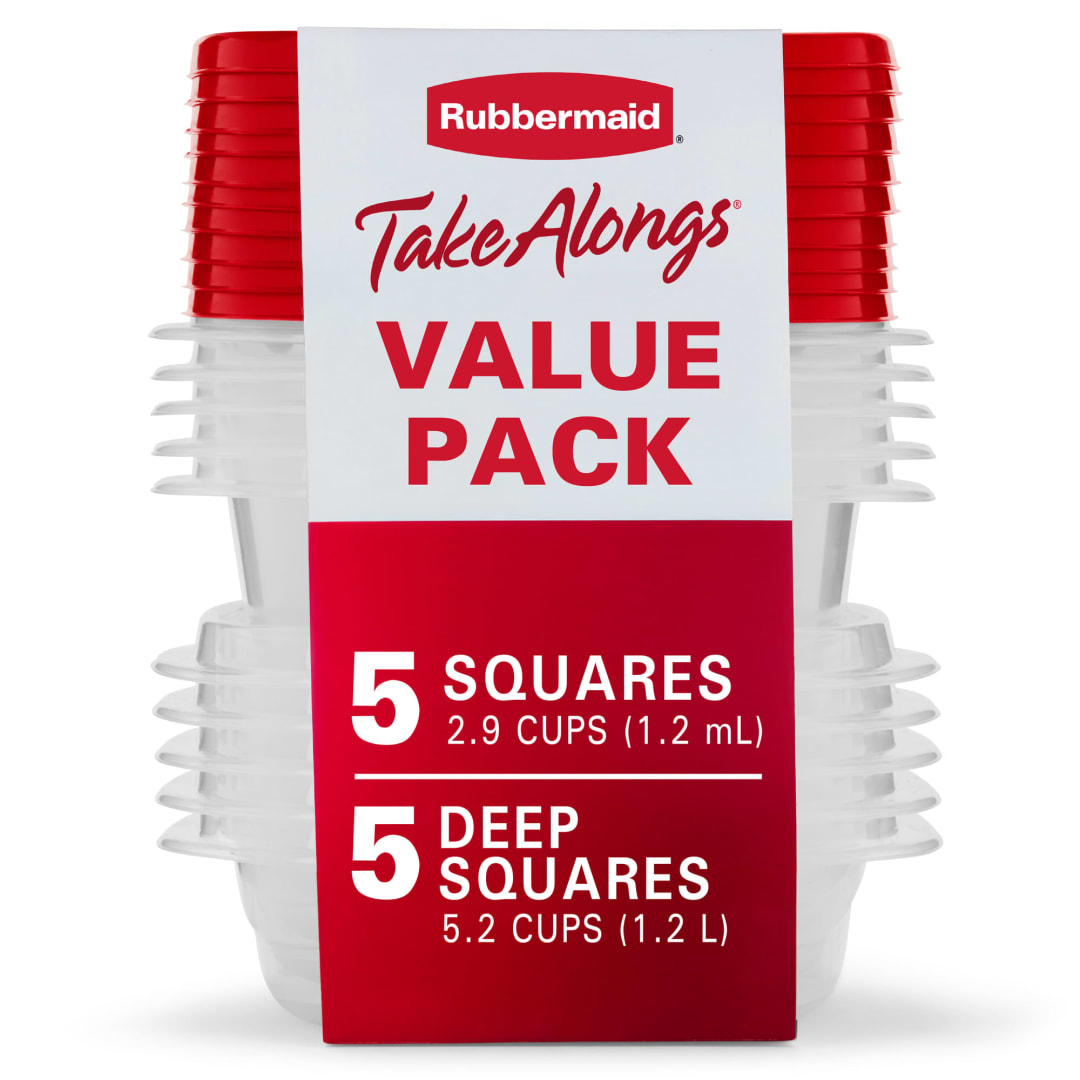 Rubbermaid® TakeAlongs® Food Storage Containers, 20 Piece Set, Red