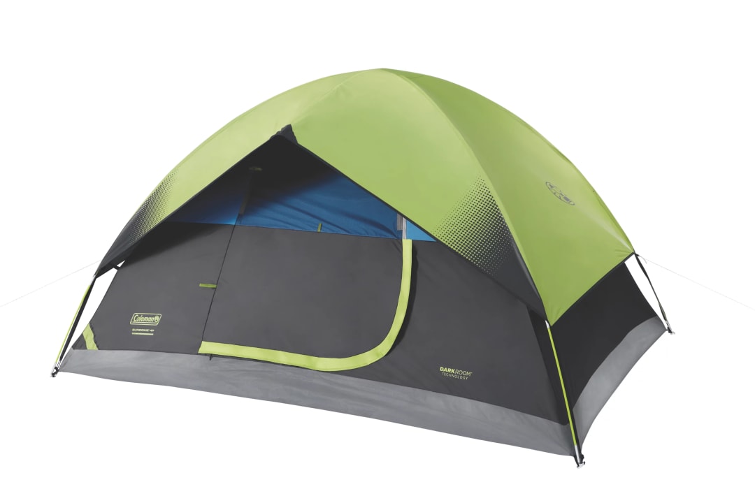 Coleman Sundome Dark Room 4/6 Person Tent, Blocks 90% of Sunlight to Keep Inside Cool, Weatherproof Tent with Rainfly Sets Up in Minutes