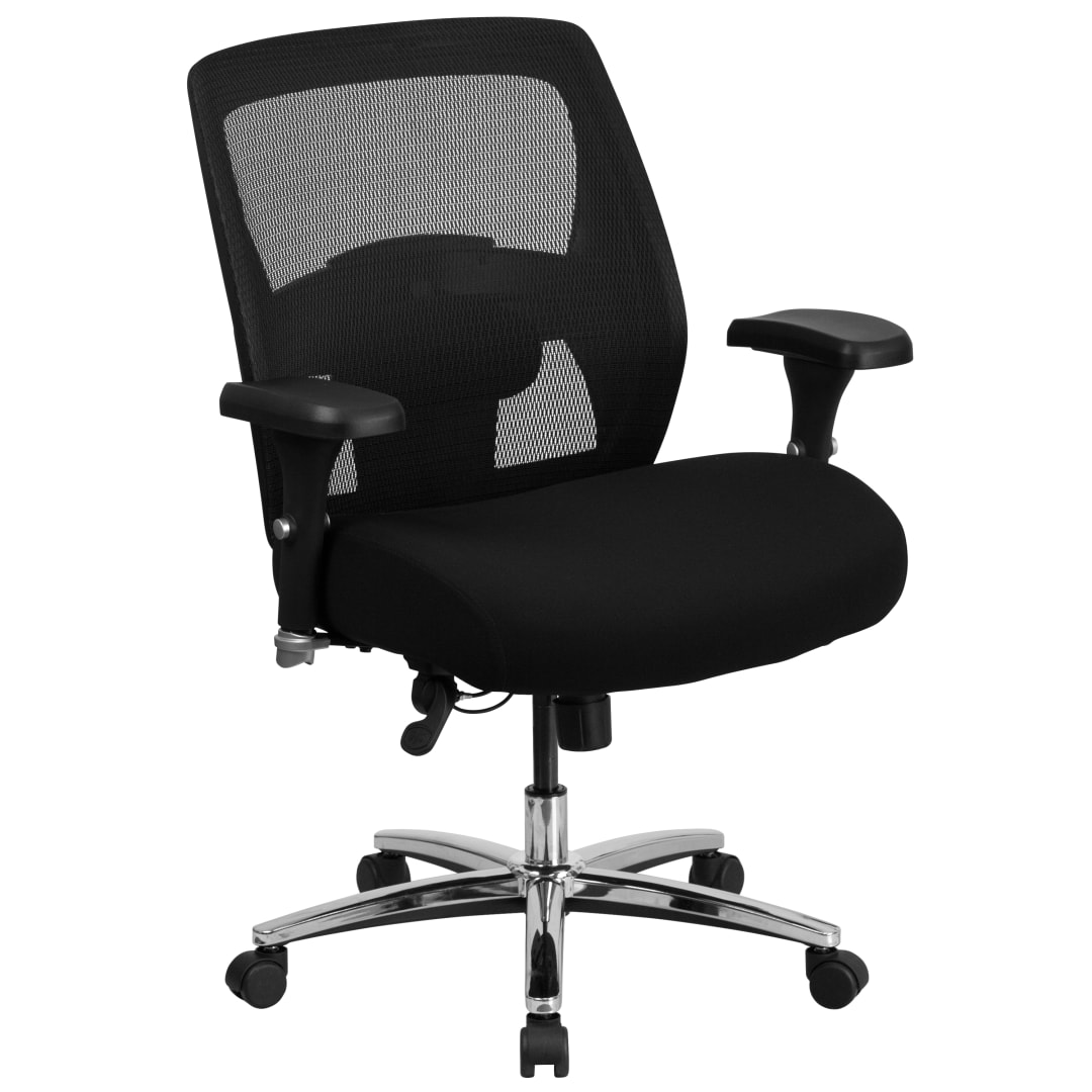 HERCULES Series 24/7 Intensive Use Big &amp; Tall 500 lb. Rated Black Mesh Executive Ergonomic Office Chair with Ratchet Back