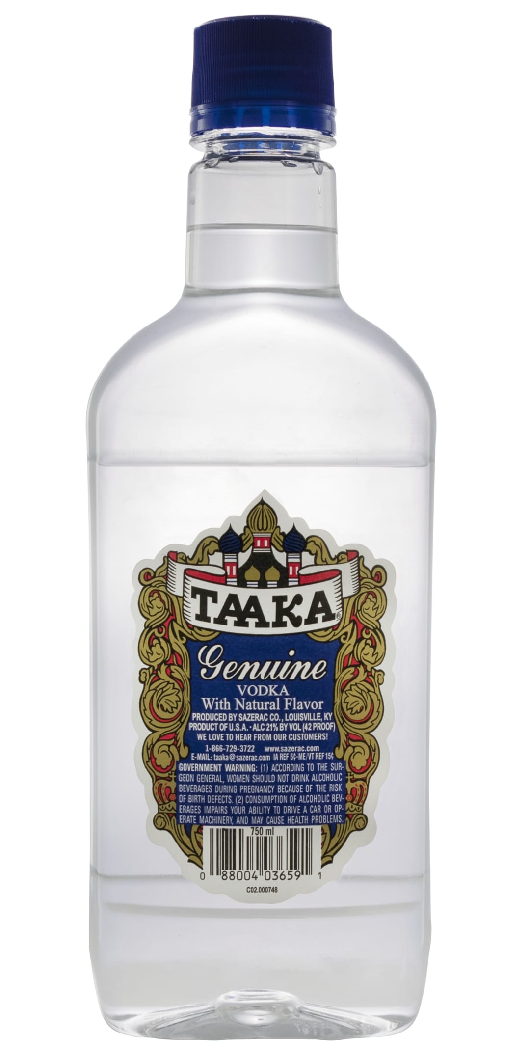 Taaka Vodka Plastic Bottle Traveler 750ml 42 Proof