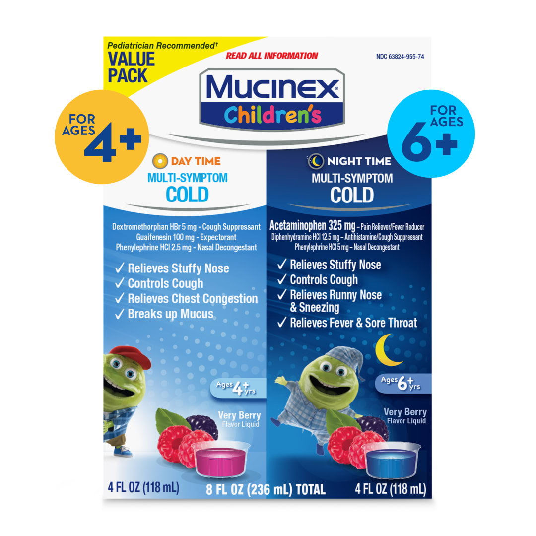 MUCINEX® Children`s Multi-Symptom Liquid - Day Night 6/(2x4) oz.