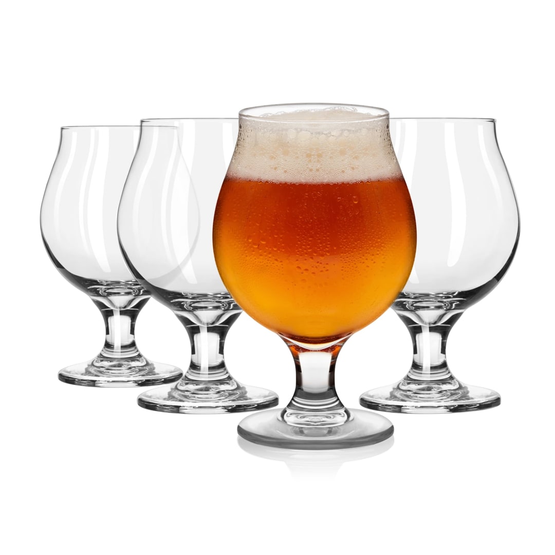 Libbey Craft Brews Classic Belgian Beer Glasses, 16-ounce, Set of 4