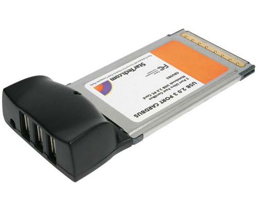 3 Port CardBus Notebook USB 2.0 Card