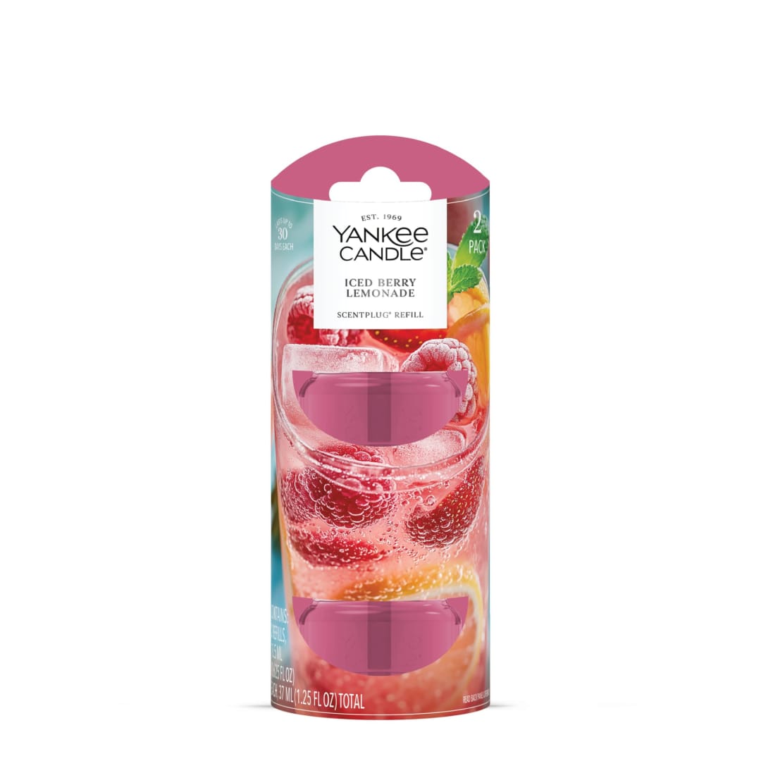 Yankee Candle Iced Berry Lemonade, ScentPlug® Refill with up to Enjoy up to 30 Days of Room Filling Fragrance