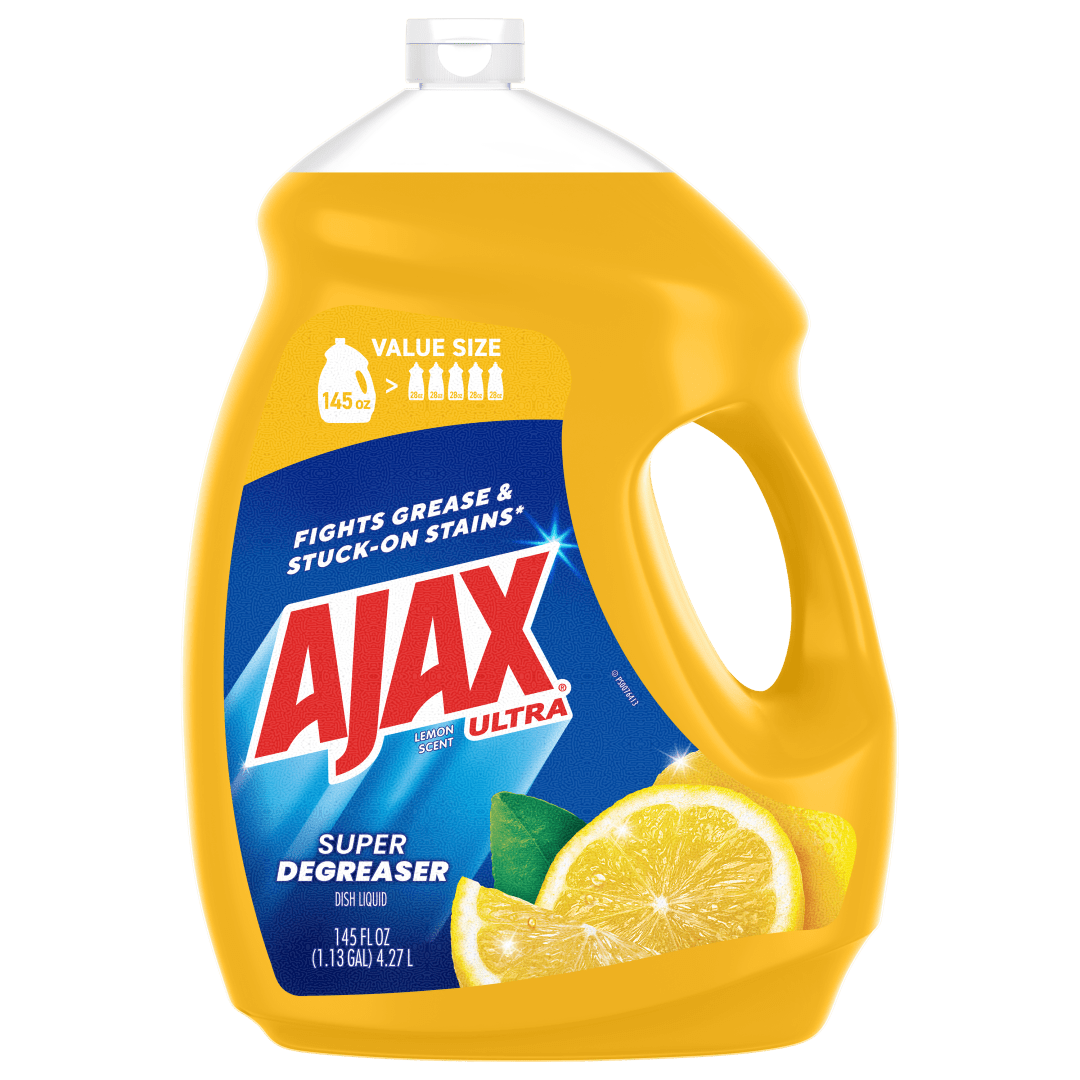 Ajax Ultra Liquid Dish Soap, Super Degreaser, Lemon Scent, 145 fl oz Bottle