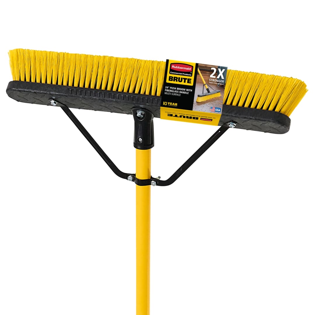 BRUTE 24 in. Multi-Surface Push Broom with Fiberglass Handle