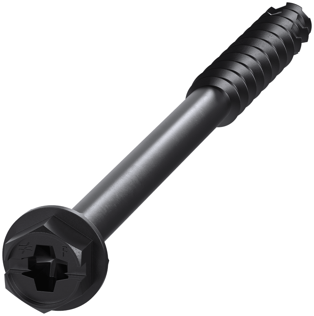 Simpson Strong-Tie TNTBL25400H Titen Turbo™ — 1/4 in. x 4 in. Hex-Head Concrete and Masonry Screw, Black (100-Qty)