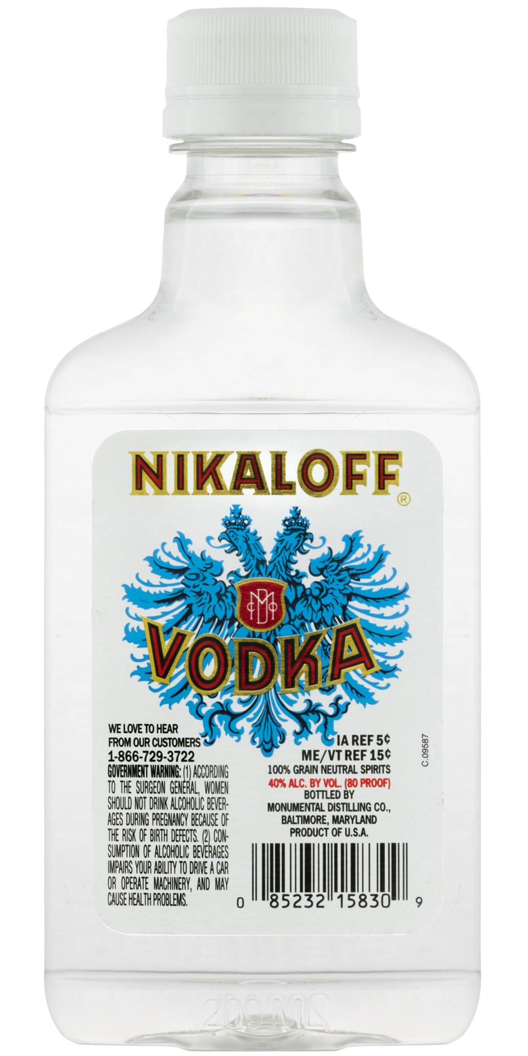 Rikaloff Vodka 200ml 80 Proof