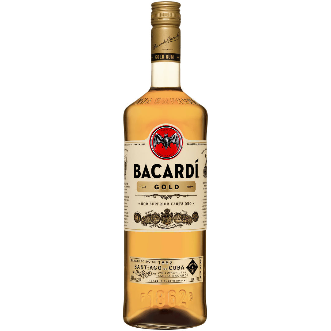 Bacardi Gold Rum, Gluten Free 40% 1L