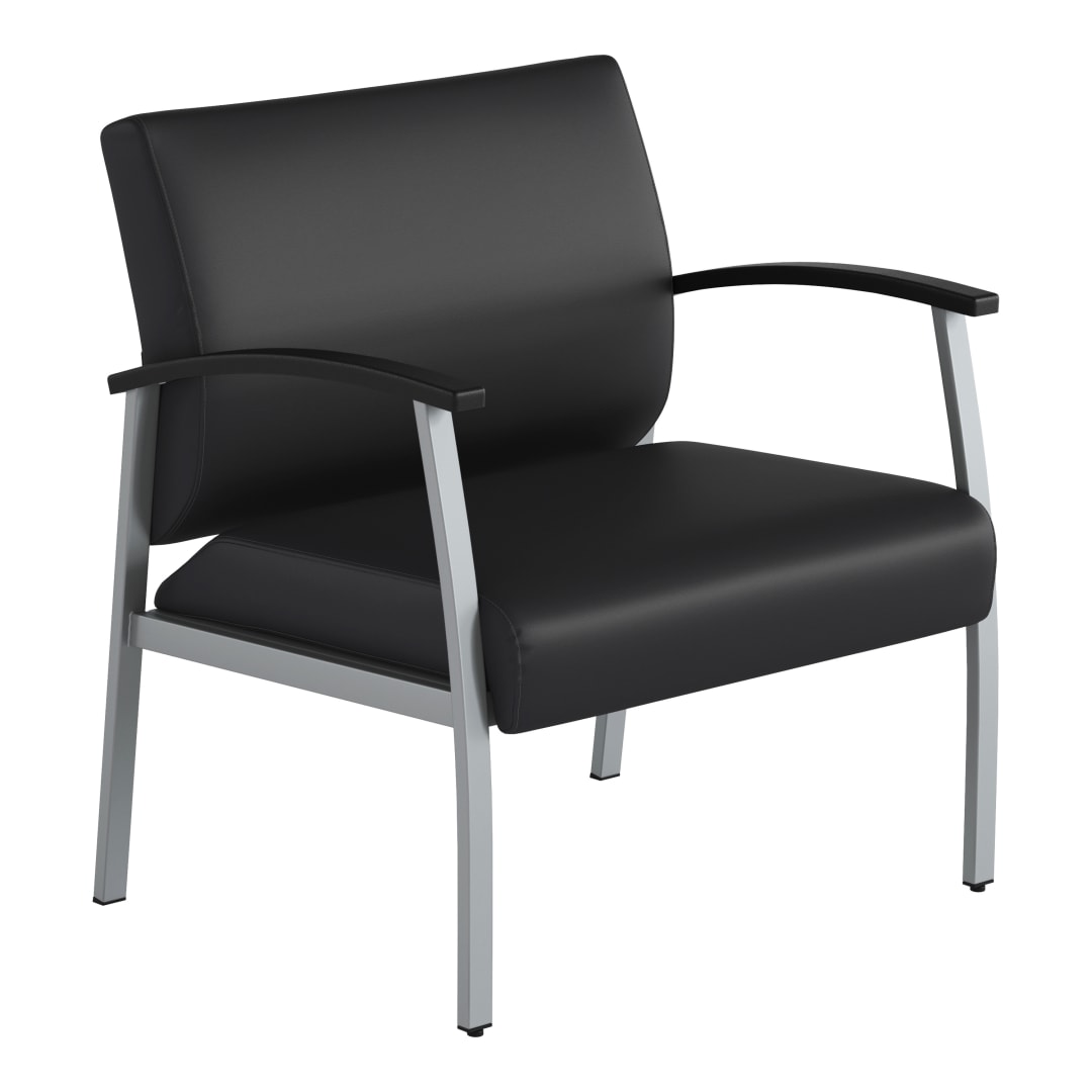 Atrium Oversize Bariatric Guest Chair with Vinyl Upholstery, 450 LB. Weight Capacity, Steel Frame and Durable Plywood Seat Base, Black