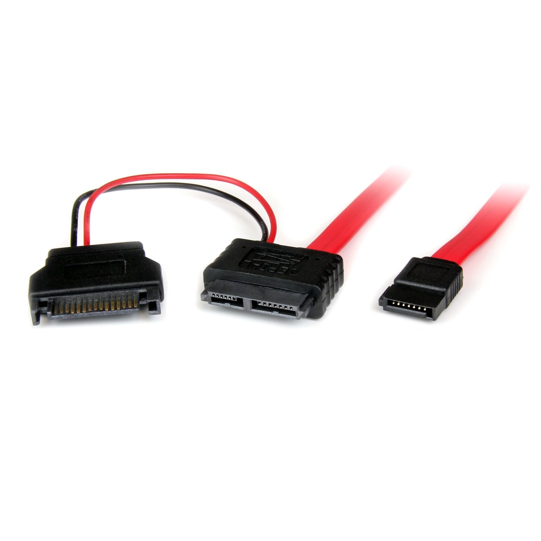 0.5m Slimline SATA (F) to SATA w/ Power Adapter