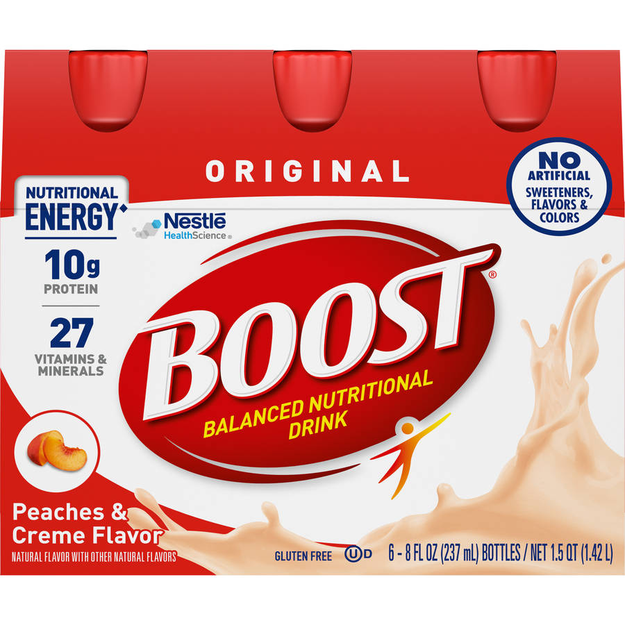 BOOST Original Ready to Drink Nutritional Drink, Peaches & Creme, 6 - 8 fl. oz. Bottles