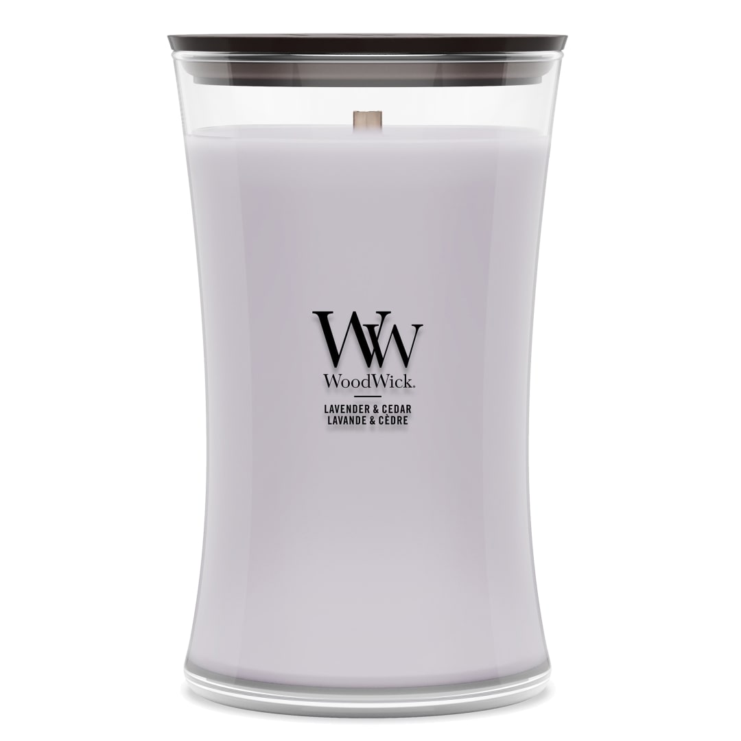 WoodWick | Vela grande | Lavender & Cedar | Gran regalo para mujeres