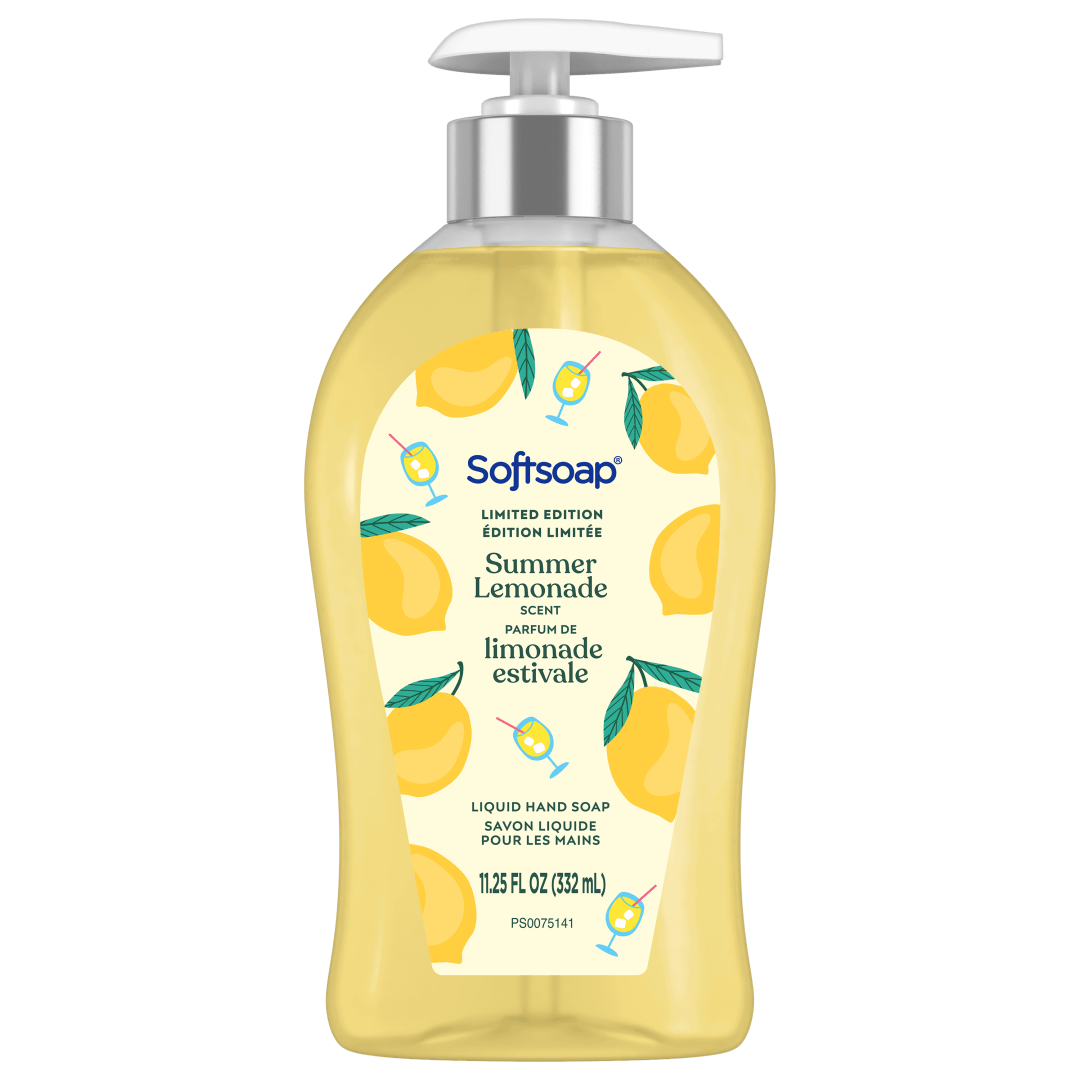 Softsoap Summer Lemonade Limited Edition Liquid Hand Soap, Seasonal Hand Soap, Hand Cleaner, Paraben Free, pH Balanced, 11.25 fl oz Pump Bottle