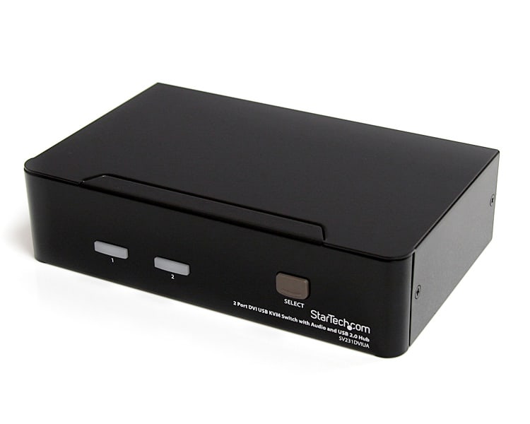Desktop KVM Switch 2 Port DVI USB Audio USB Hub