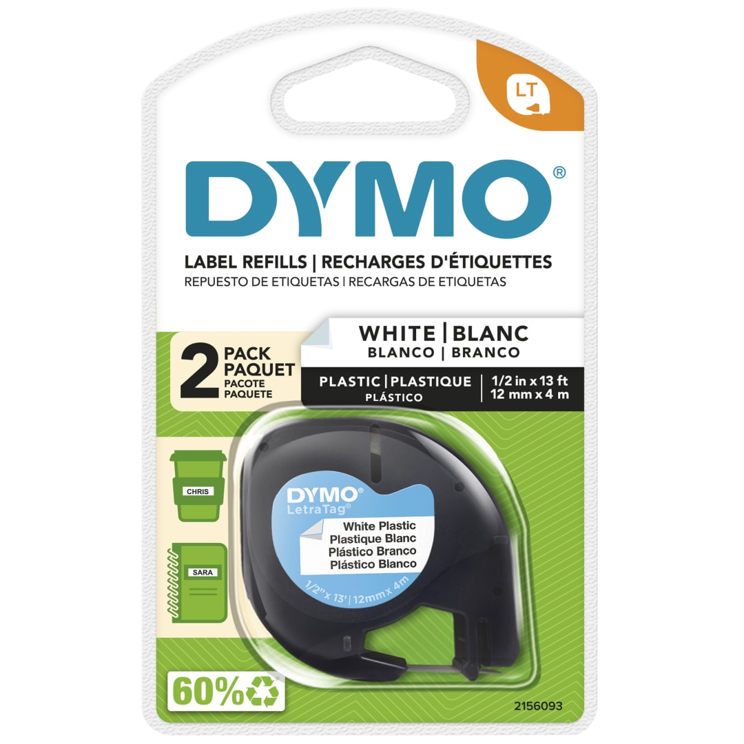 DY LT BLK/WHT PLA TAPE 2PK NA
