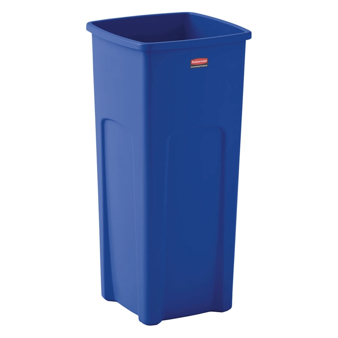 Untouchable® 23 Gal Square Recycling Container Blue