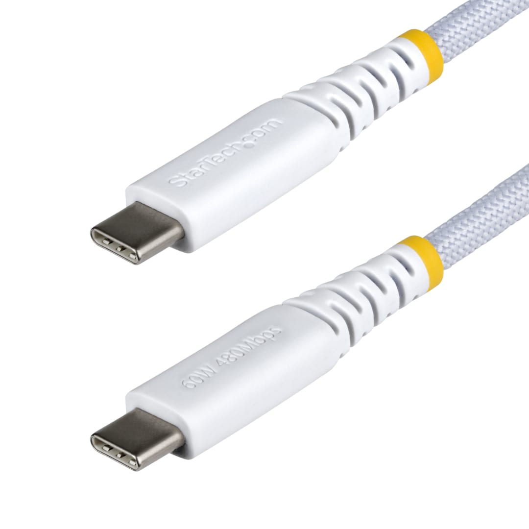USB C Cable - 60W Charge and Sync- Braided - 2m  -White