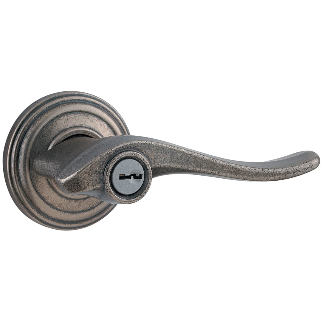 Avalon Keyed Entry Lever in Rustic Pewter