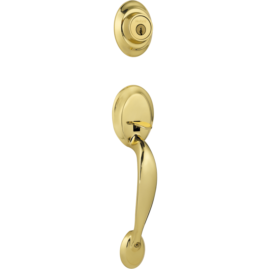 Dakota Single Cylinder Exterior Only Handleset in Polished Brass