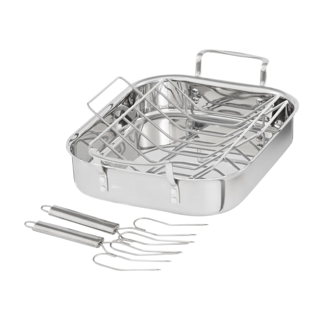 Calphalon® 3-ply Roaster with Stainless Steel Rack and Lifters