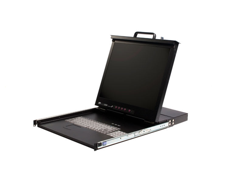 1U 17in Rackmount LCD KVM Console with Integrated 16 Port KVM Switch