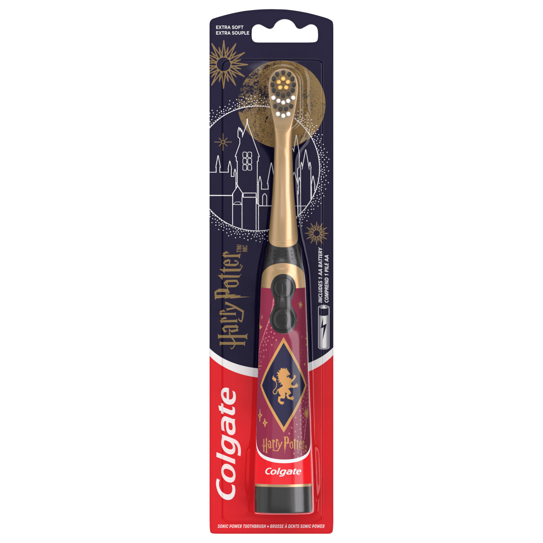 Colgate Harry Potter Gryffindor Kids Battery Toothbrush, Extra Soft, 1 Pack