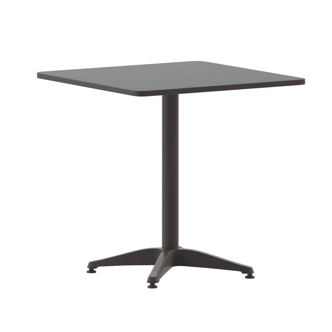 Mellie 27.5'' Bronze Square Metal Indoor-Outdoor Table with Base