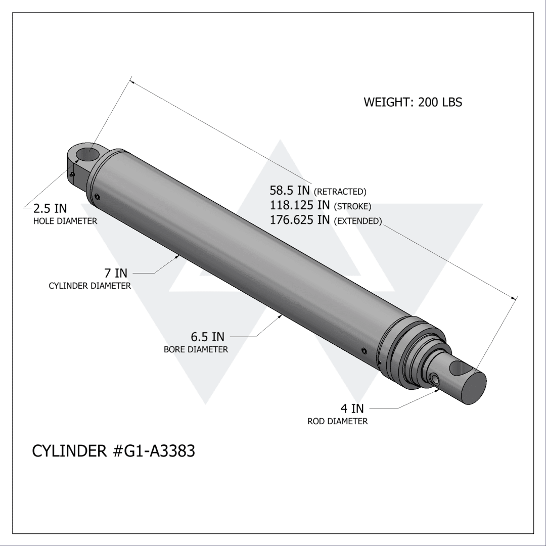 Galbreath™ Double Acting Telescopic Lift Cylinder (6"-5"-4" X 118.125")